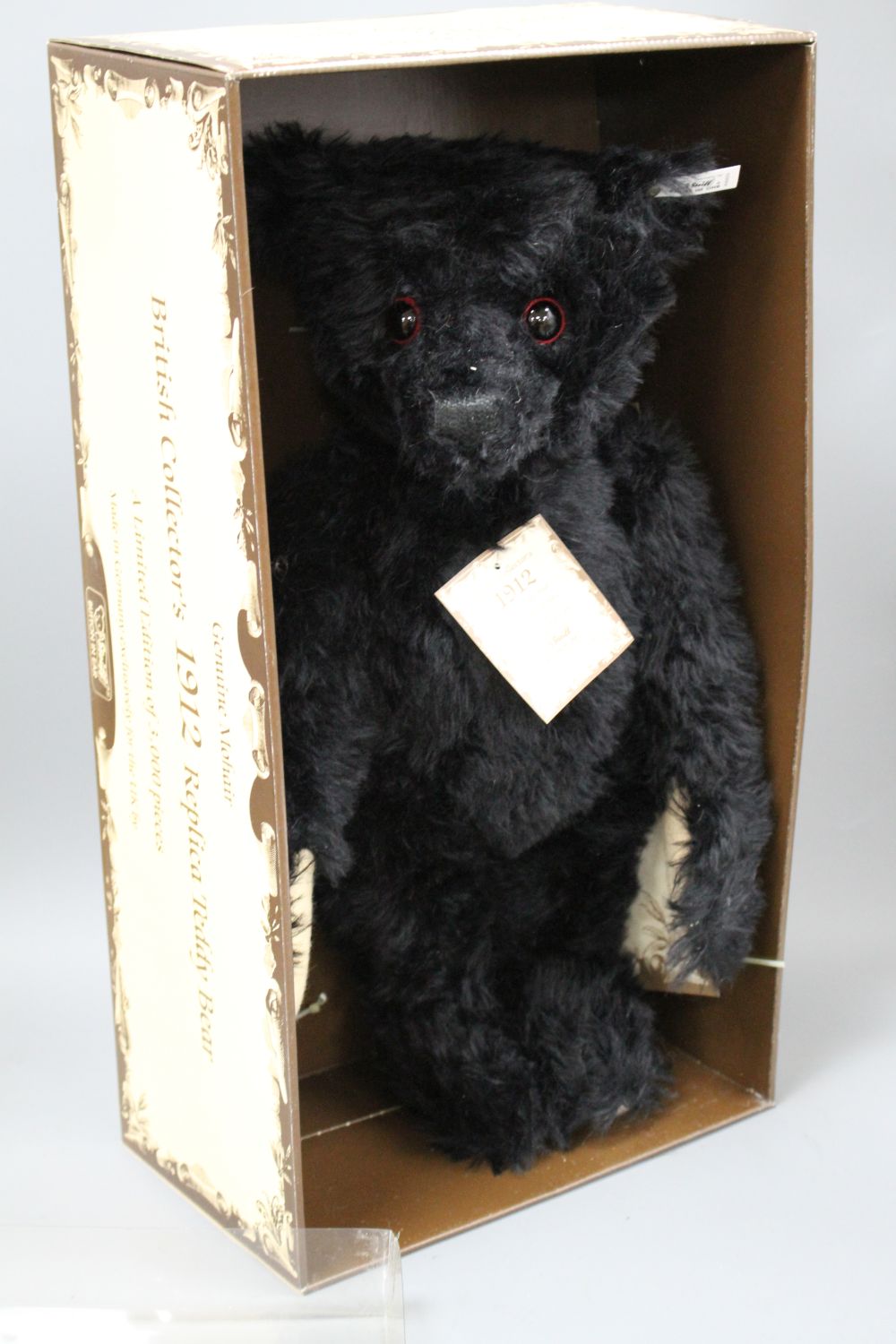 Four Steiff boxed limited edition teddy bears: a 1912 Replica, a 1906 Replica, Petsy 1927 and Snap-A-Part-Teddy bear 1908